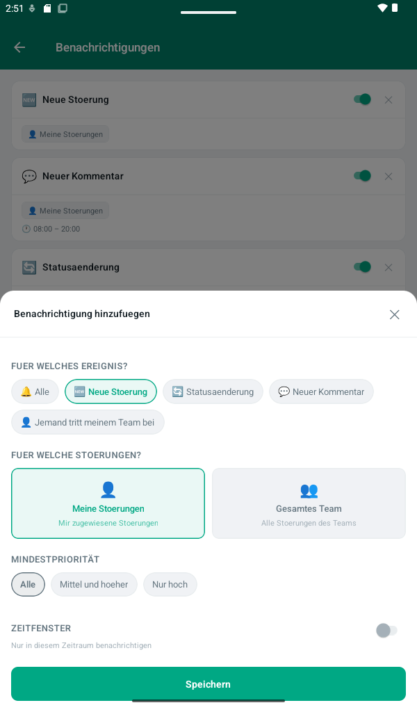 Anpassung einer Benachrichtigung