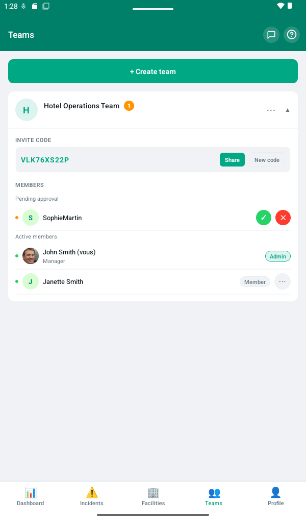 Pending membership request
