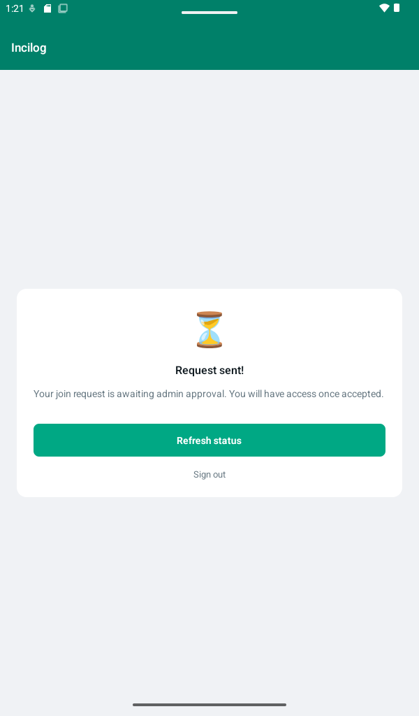 Membership request pending approval