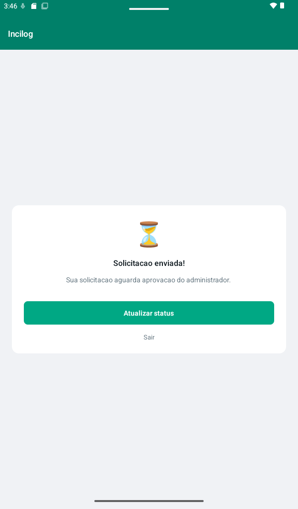 Solicitação aguardando aprovação